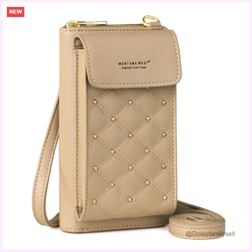 Small Crossbody Cell Phone Purse RFID Blocking Vegan Leather Wallet
